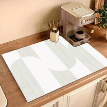 1 pezzo di tappetino per lavaggio e asciugatura semplice e stampato, super assorbente, decorazione da tavolo, tappetino assorbente per lavandino, asciugatura rapida, lavabile, pieghevole e a prova di muffa.