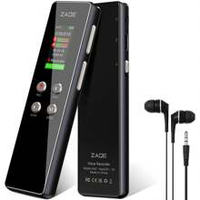 جهاز تسجيل صوتي رقمي سعة 64 جيجابايت قابل للشحن بالمنفذ USB مناسب لتسجيل المحاضرات والمؤتمرات والمقابلات ، مسجل صوتي صغير، MP3