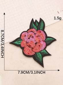 5 buc paiete brodate patch-uri pantofi cu toc înalt accesorii pentru geantă roșie etichetă de flori brodate accesorii de îmbrăcăminte din pânză brodată