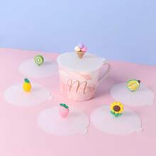 1个装透明卡通可爱硅胶杯盖耐热防漏密封盖防尘杯盖