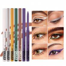 1pc Matte Shimmer Eyeliner Pencil, Twist-Up Waterproof Long-Lasting Smooth Eye Liner Pen