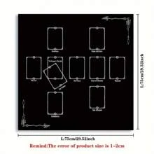 1pc Black Tablecover Mystical Card Reading Card Game Decorative Tablecloth, Party Decorative Cloth, Card Game Decorative Mat, Home Decorations
