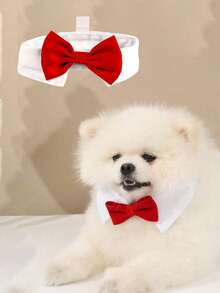 1pcPet Bowtie Necktie Bowknot Wedding Neck Bib False Collar