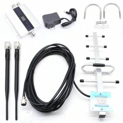WANLECY GSM 900MHZ Mobile Phone Signal Amplifier Repeater Network Booster +Yagi Antenna