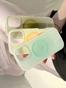 Cute Macaron Halo Dyeing Soft Phone Case Compatible With IPhone 16 15 14 13 12 Pro Max 16 ProMax Cases Candy Color Magnetic Wireless Charging Shockproof Back Cover - 薄荷綠 - 查看 3