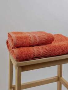 MADE IN TURKEY Carla Basic 100% Cotton Towel Set – 50x85 Cm & 70x140 Cm - Apricot - View 3
