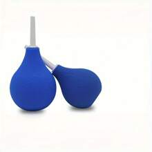 Sex Toys, Blue Teardrop-Shaped Anal Douche Featuring Ergonomic Grip-And-Squeeze Design, 160ml Long Nozzle, Odorless, Material For BDSM And Anal-Rectal Cleansing Care.
