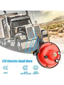 [Super Loud Train Horns] 2pcs Super Loud 130DB Train Horns - 12V Air Horn Replacement Kit, Car Air Electric Disc Double Horn - Automotive Accessories Universal For Car, Motorcycle, Truck, Bike, Boat - Multicolor - View 8