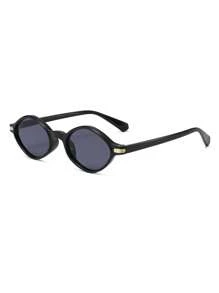 1 Pair Men's Leopard Print Small Frame Cat-Eye Fashion Fashion Glasses, Zinc Alloy, Suitable For Daily Wear