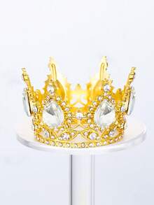 1pc Crown Bridal Headpiece, Luxury Shiny Round Princess Crown Flower Decor For Wedding Dress Valentine's Day Accessories,Summer,Beach - Multicolor - View 5