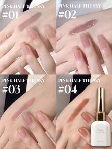 15毫升 Netroots 同款水润美感裸色指甲油胶水 2025 流行冰透明底色美甲持久光疗指甲胶水