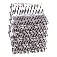 100Pcs/Set Stainless Steel Clothes Drying Clips Non Slip Windproof Underwear Socks Metal Clips - Silver - View 2