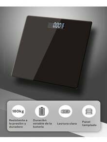 Báscula de baño de peso digital Tecnología de pasos de báscula inteligente con LCD fácil de leer, báscula digital perfecta para el hogar de hasta 400 libras, báscula de peso de alta precisión en negro - Negro - Ver 5