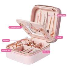 Mini Jewelry Travel Organizer - Scratch-Resistant Portable Jewelry Case With Multi-Section Compartments For Rings, Earrings, Necklaces - Perfect Gift Box For Women & Girls (Square/Circle)