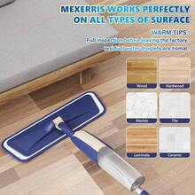 Spray Wet Mops For Hardwood Floors- MEXERRIS Microfiber Dust Dry Mop With 3 Microfiber Washable Pads Hard Wood Floor Mop With Sprayer Commercial Home Use For Wood Floor Laminate Ceramic Tiles