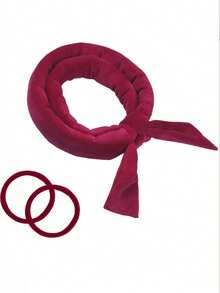 免热卷发棒头带，免热卷发丝带，带发圈，睡眠卷发丝带发卷，自然柔软波浪 DIY 发卷造型工具（咖啡色），返校、旅行度假必备品，女士发饰