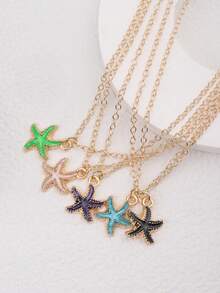 1pc Fashion Bohemian Sea Star Pendant Necklace, Suitable For Everyday Wear - Starfish - View 2