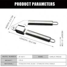 ORBLUE Garlic Press Stainless Steel - Premium Professional Grade Garlic Mincer, Crusher & Peeler Set - Easy Clean, Dishwasher Safe & Rust-Proof - 鉻合金 - 查看 11