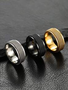 Men's Stainless Steel Rotating Ring, Punk Fashion Jewelry, Rotating Gear, Anxiety Fidget, Spinning Chain, Motorcycle Rock, Wedding Party Gift - Fashion - View 2