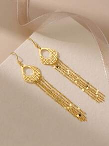 1Pair Minimalist 925 Sterling Silver Long Tassel Chain Hook Earrings Suitable For Women Daily Decor,Party Wear Fine Jewelry