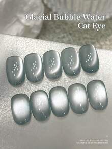 1支15毫升猫眼美甲凝胶，半永久可卸UV/LED美甲沙龙DIY凝胶，春夏款 - 灰色 - 查看 5