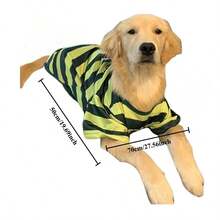 1 件绿色狗衣服，由涤纶材料制成，上面印有快乐狗图案，宠物非常喜欢，用于装饰宠物，适合家庭和户外使用，适合体重 20-30 磅的宠物