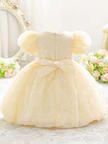 Vestido de tutú para niña de las flores para boda, dama de honor, vestido de princesa para niña joven para recital de piano, ocasión formal - Champán - Ver 3