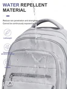 时尚百搭纯色笔记本电脑工作背包，适合 14-15.6 英寸笔记本电脑，男女皆宜，防水校园背包，适合高中和大学，25L 大容量旅行单肩包，防水商务通勤背包，多口袋功能背包，青少年笔记本电脑书包，轻便背包，时尚休闲背包，带衬垫肩带