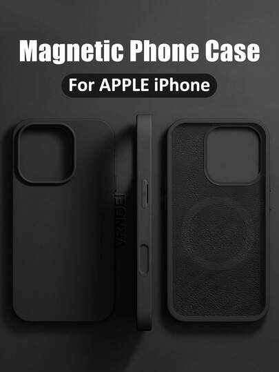 VRNOEI 豪华磁吸无线充电器外壳适用于 16 14 13 12 11 15 17 Pro Max 带绒布适用于 17 AIR 14 15 16 Plus 手机保护套配件