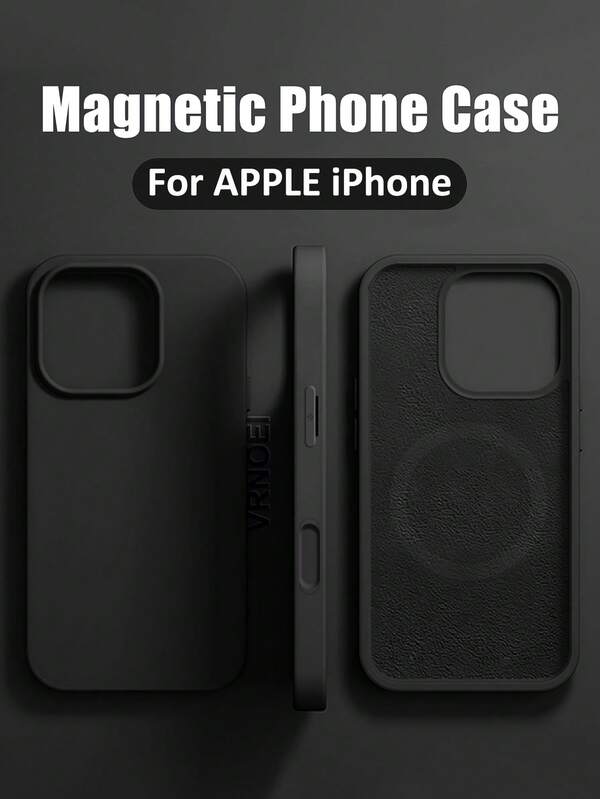 VRNOEI 豪华磁吸无线充电器外壳适用于 16 14 13 12 11 15 17 Pro Max 带绒布适用于 17 AIR 14 15 16 Plus 手机保护套配件