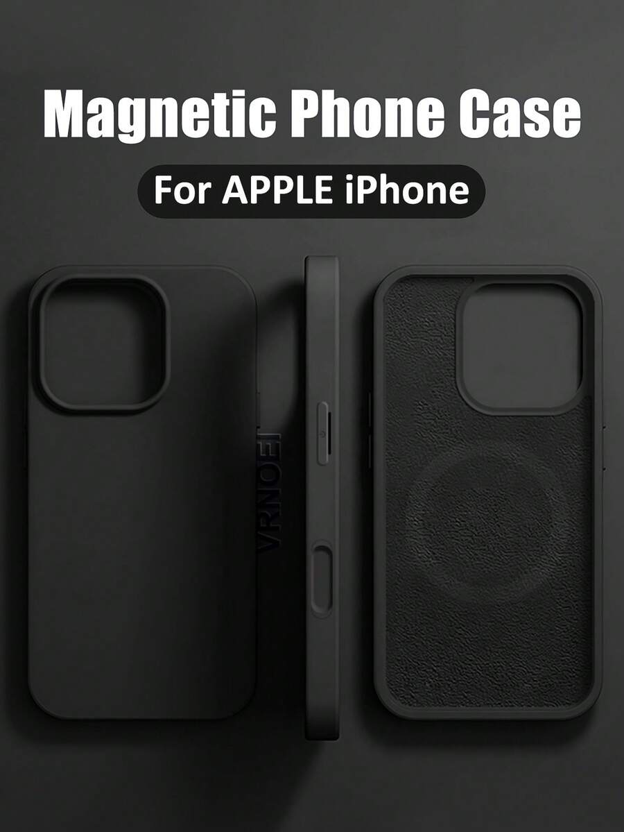 VRNOEI 豪华磁吸无线充电器外壳适用于 16 14 13 12 11 15 17 Pro Max 带绒布适用于 17 AIR 14 15 16 Plus 手机保护套配件