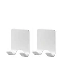2pcs Plastic Manual Razor Holder Hooks, Self-Adhesive No Drill Stronghold Razor, Clothes, Umbrella Organizer Back To School