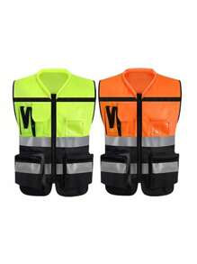 Reflective Vest, High-Visibility Yellow Breathable Garment For Construction, Sanitation, Traffic