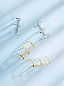1PC 925 Sterling Silver 3-Layer Hoop Cuff Earring For Women Ear Cuff For Girls Non Pierced Ear Clips Cartilage Earring Women Jewelry