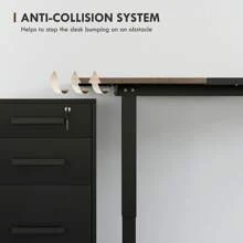 Vinsetto Elektrischer Schreibtisch Tischgestell mit Motor – Höhenverstellbarer Computertisch als Stehschreibtisch & Sitzen-Stehen-Arbeitsplatz – Elektrisch höhenverstellbares Tischgestell, Bürotisch für Homeoffice, Gaming Desk (140x70x72-116cm, Natur + Schwarz)