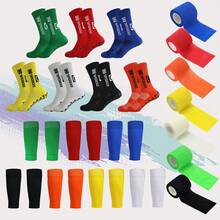 Set de 3 piezas: Calcetines de fútbol deportivos 38-45 (Hombres), Calcetines deportivos con gel antideslizante para balón, Calcetines de baloncesto y Vendas de compresión para piernas de deporte Set para adolescentes - Multicolor - Ver 5