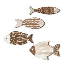 1 pièce/Ensemble de 4 pièces Décoration murale en bois vintage de poissons tropicaux, art mural de poissons thème côtier nautique de plage, suspension murale de poissons en bois, décoration de maison de lac et d'océan, décoration rétro pour la maison, la salle de bain et la chambre à coucher (adhésif DIY), décoration de chambre, décoration de maison - Multicolore - Voir 6