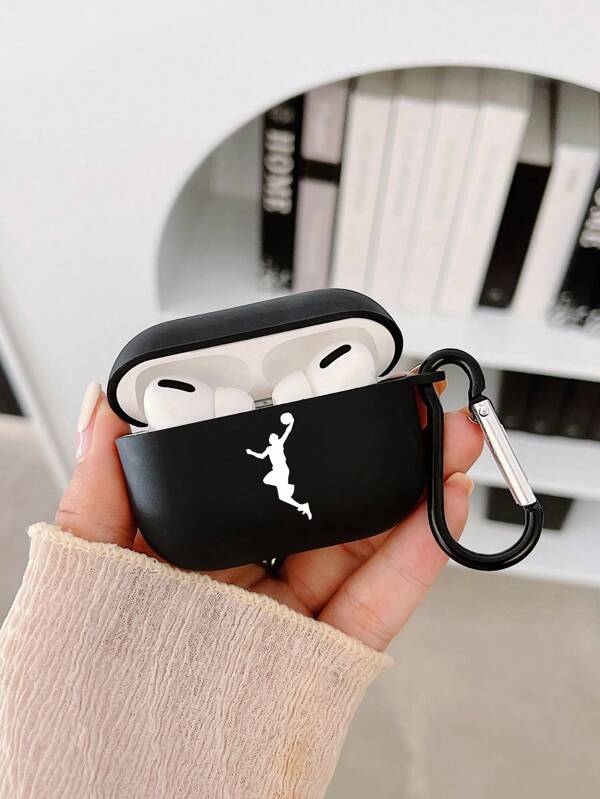 Basketball Matte Painting Earphone Case, Sports Pattern Earphone Case With 1pc Earphone Case Hook, Compatible With AirPod Case, Pro (2nd Generation), 3, Pro, 1/2, 4