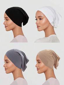 FADZOYLE 纯色内衬头巾帽头带弹性透气管状头巾帽衬垫长袍日常女士面纱