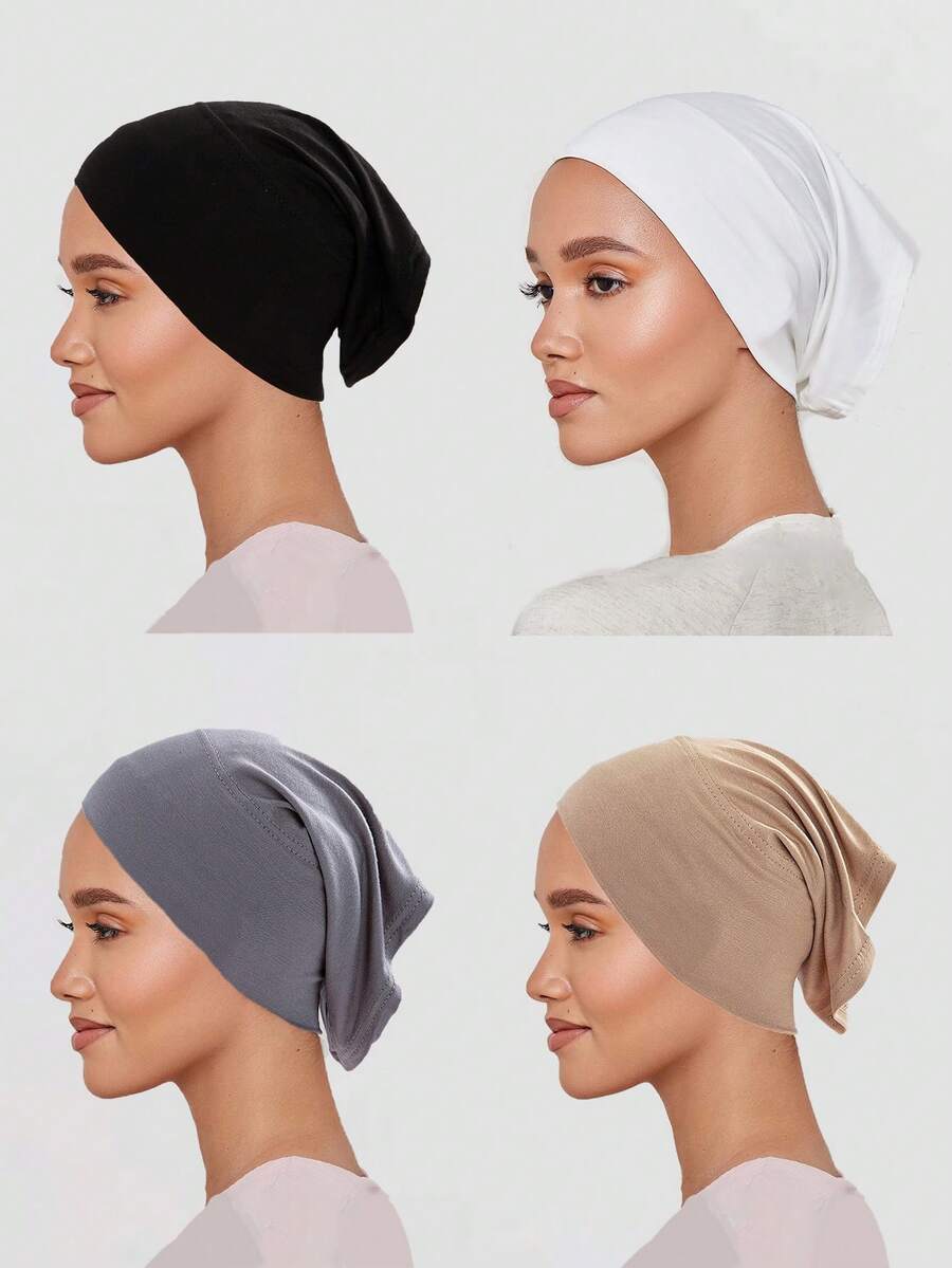 FADZOYLE 纯色内衬头巾帽头带弹性透气管状头巾帽衬垫长袍日常女士面纱