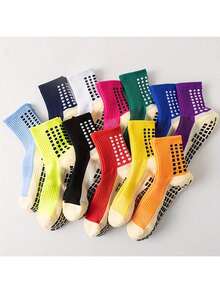 5双随机男士中筒运动袜，1双指定颜色中筒运动袜，防滑减震舒适透气运动袜，适合男士户外篮球训练、跑步及其他户外活动 - 彩色 - 查看 2