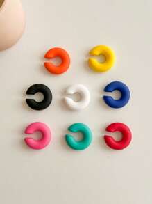 Set de 8 Clips de oreja en forma de C dorados de moda, minimalistas y casuales para uso diario