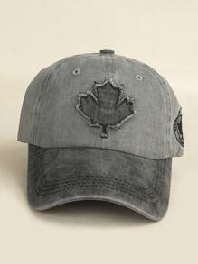 1 pezzo Cappellino da baseball stile retrò europeo e americano con ricamo a 3D a foglie e lettera, adatto per look casual quotidiani da uomo