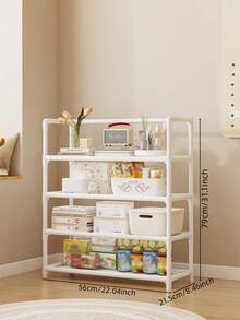 1pc 3-7 Tier Easy Storage Rack, Multi-Layer Snack Organizer Shelf, Large Capacity Freestanding Storage Rack For Bedroom, Apartment - Multicolor - View 8