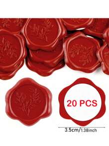 CYFUN DESIGN 20/25 PCS Eucalyptus Pattern Real Wax Sealing Stickers Self-Adhesive Wedding Invitation Envelope Seal Stickers For Decorating Wedding Invitations, Gifts,Back To School,School Supplies