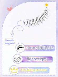 5 对自然假睫毛，轻盈，适合新娘、约会、旅行，4-8 毫米 - 自然纖長款 - 查看 9