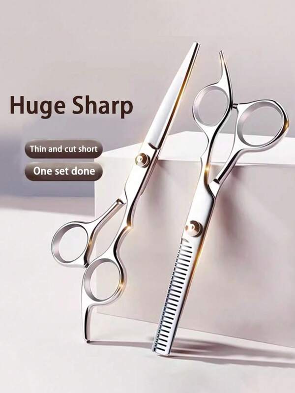 New High Quality 1 Piece Hair Cutting Scissors, Professional Hair Cutting Scissors, With Hair Scissors, Thinning Scissors, Hair Cutting Scissors, Haircut Mixed Salon Scissors, Suitable For Men And Women Pet Hair Cutting Scissors, Hair Beauty Trimming Tools, With Hair Scissors Thinning Scissors, Back To School, Travel Holiday Essentials, Hair Accessories For Women, Slick Back Brush, Hair Dryer, Hair, Barber, Hair Tools, Hair Products, Hair Dryer, Hair Brush, Barber, Hairdressing Equipment, Barber Accessories, Barbershop, Hairdressing Equipment