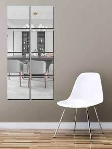 2/4/6/8/12片装镜面墙贴，全身镜，适用于家庭、卧室，自粘软镜面，亚克力材质，不易碎，生日、毕业、返校、房间装饰、学习用品的最佳礼物