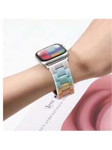 Pulseira de resina Apple 1 peça compatível com pulseira 40 mm 49 mm 44 mm 46 mm 45 mm 41 mm 42 mm 38 mm Pulseira compatível com relógio série Ultra SE 10 9 8 7 6 5 4 3 2 1 Acessórios adequados para meninas e mulheres Atividades de lazer Compatível com pulseiras Apple WatchBands