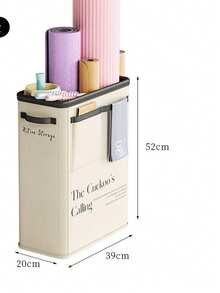 Yoga Mat Storage With Sports Equipment Storage Basket, Exercise Equipment Storage, Foldable Washable Fabric Yoga Bucket - Beige - View 5